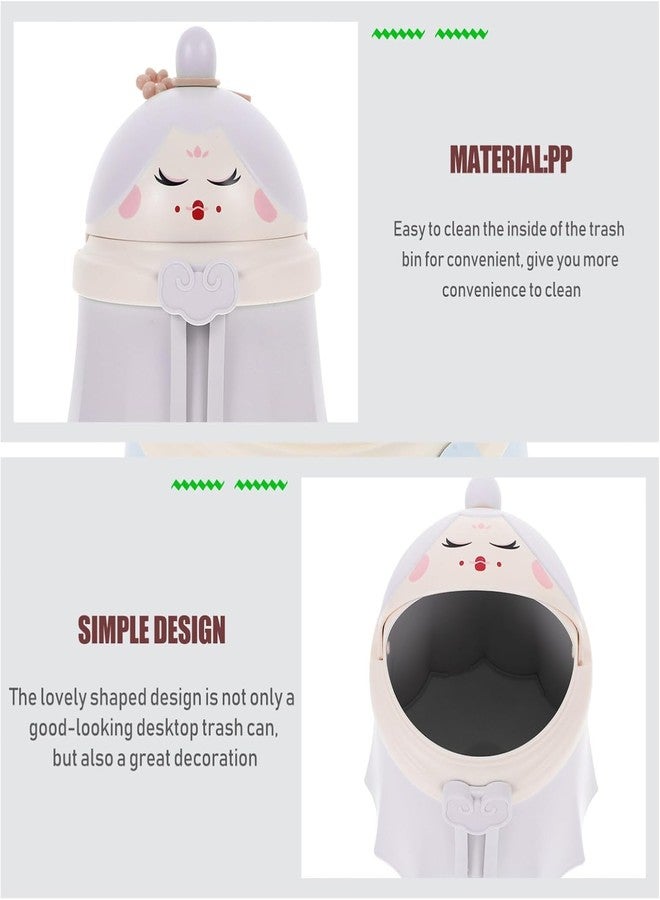 KEYOZA سلة مهملات صغيرة من كيوزا، سلة مهملات صغيرة بغطاء، سلة نفايات للطاولة، سلة مهملات مقاومة للماء، سلة مهملات بلاستيكية صغيرة للمكتب وغرفة النوم، لون وردي - Image 4